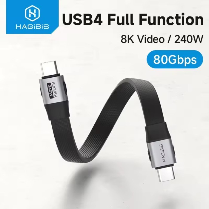 Hagibis UCD6 短 USB C 轉 USB C 全功能電纜 USB4 V2 數據線 80Gbps 8K PD | 蝦皮購物