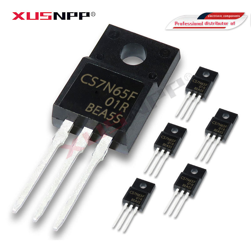 5 Pieces CS7N65F CS7N65 7N65F TO-220 MOSFET Field Effect Transistors – NEW