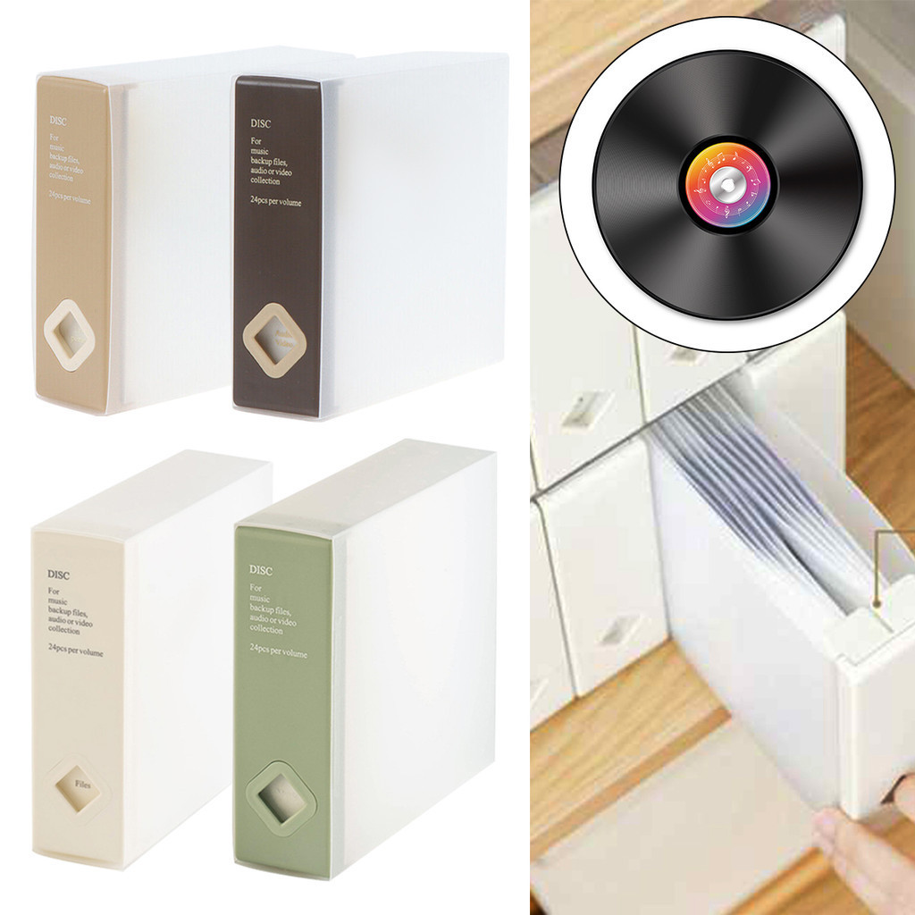 便攜式 24 件 DVD CD 收納盒 CD/DVD 盒錢包收納架小冊子 CD 套塑料袋相冊盒實用收納盒 | 蝦皮購物