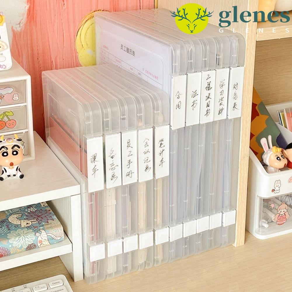 GLENES超薄文件盒多功能檔案收據合同證書項目桌面儲物盒 | 蝦皮購物