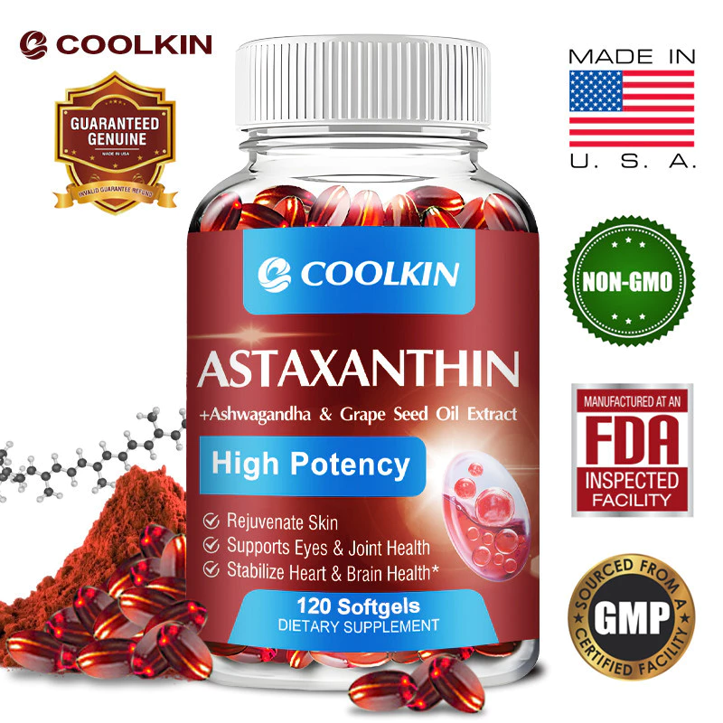 蝦紅素24毫克+葡萄籽油200毫克，60/120粒非素食膠囊
