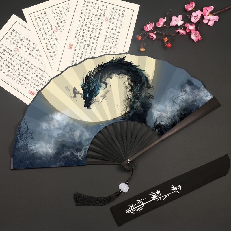 新品特價/新款古風扇子 折扇 男生中國風龍學生霸氣黑色折疊扇 雙麵夏季竹扇風 折疊扇子 古風扇子 古典扇子 古扇團扇 | 蝦皮購物