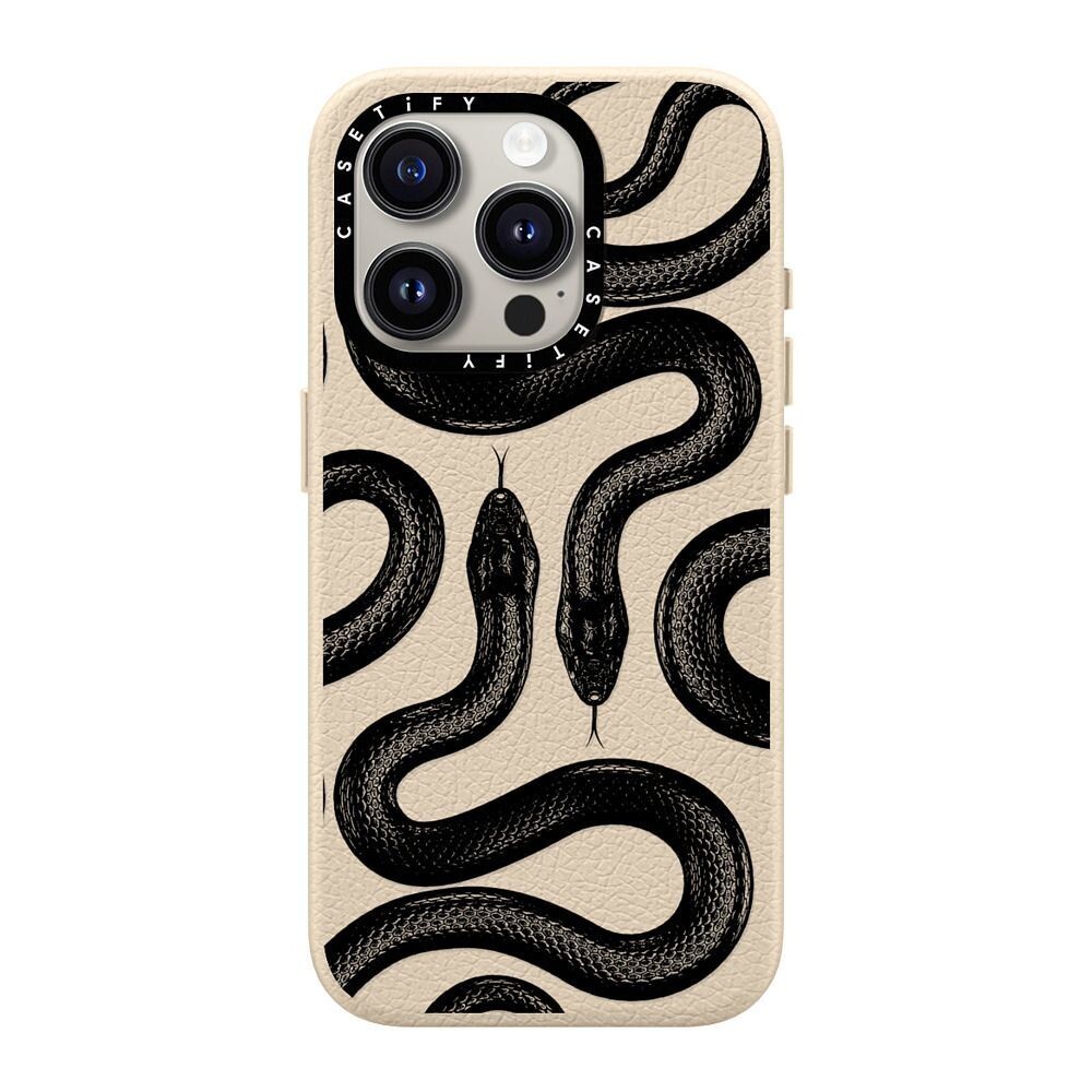 CASETiFY 保護殼iPhone 15Pro/ Pro Max 極黑王蛇Black Kingsnake CASETiFY 保護殼iPhone 15Pro/ Pro Max 極黑王蛇Black Kingsnake