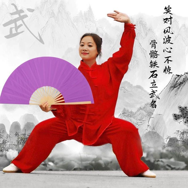 現貨 新款 太極扇 功夫扇 竹骨響扇中國風武術表演早練高檔成人練功舞蹈扇 | 蝦皮購物
