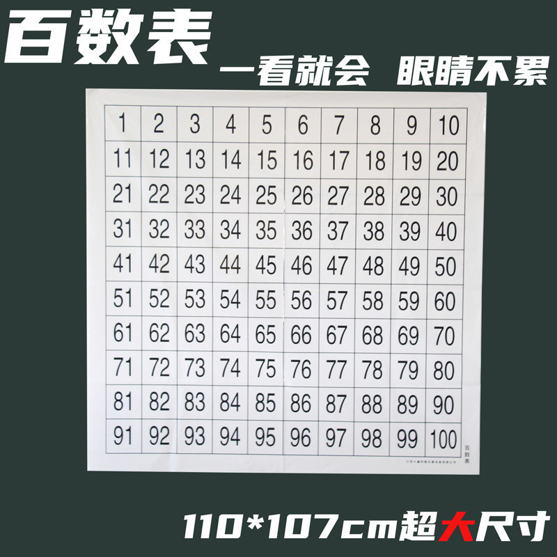 🌈「學校專用」科學教具 百數表一年級数字識知表百數圖兒童幼兒1-100內認識数字數數圖 | 蝦皮購物