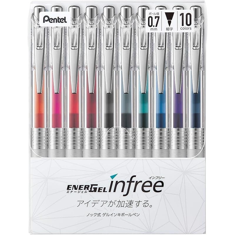ぺんてる的油性墨水原子筆，Energel Infre 0.7mm，10色，型號BL77TL-10。 | 蝦皮購物