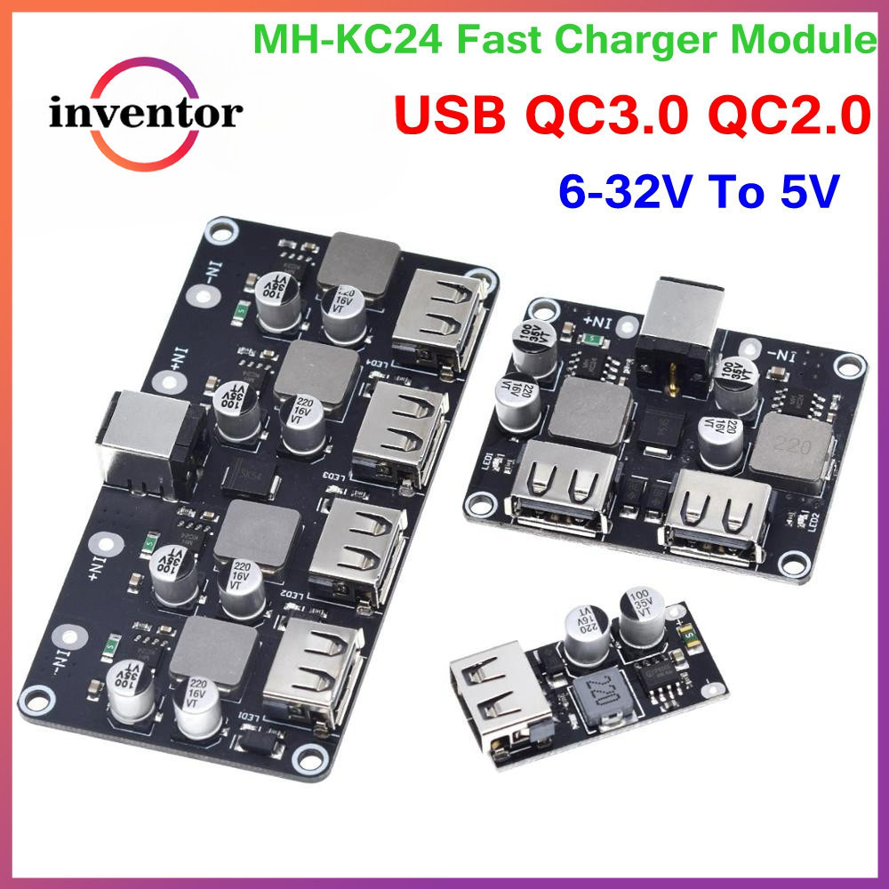 Usb QC3.0 QC2.0 USB DC-DC降壓轉換器充電降壓模塊6-32V 9V 12V 24V轉快速快充電路板 | 蝦皮購物