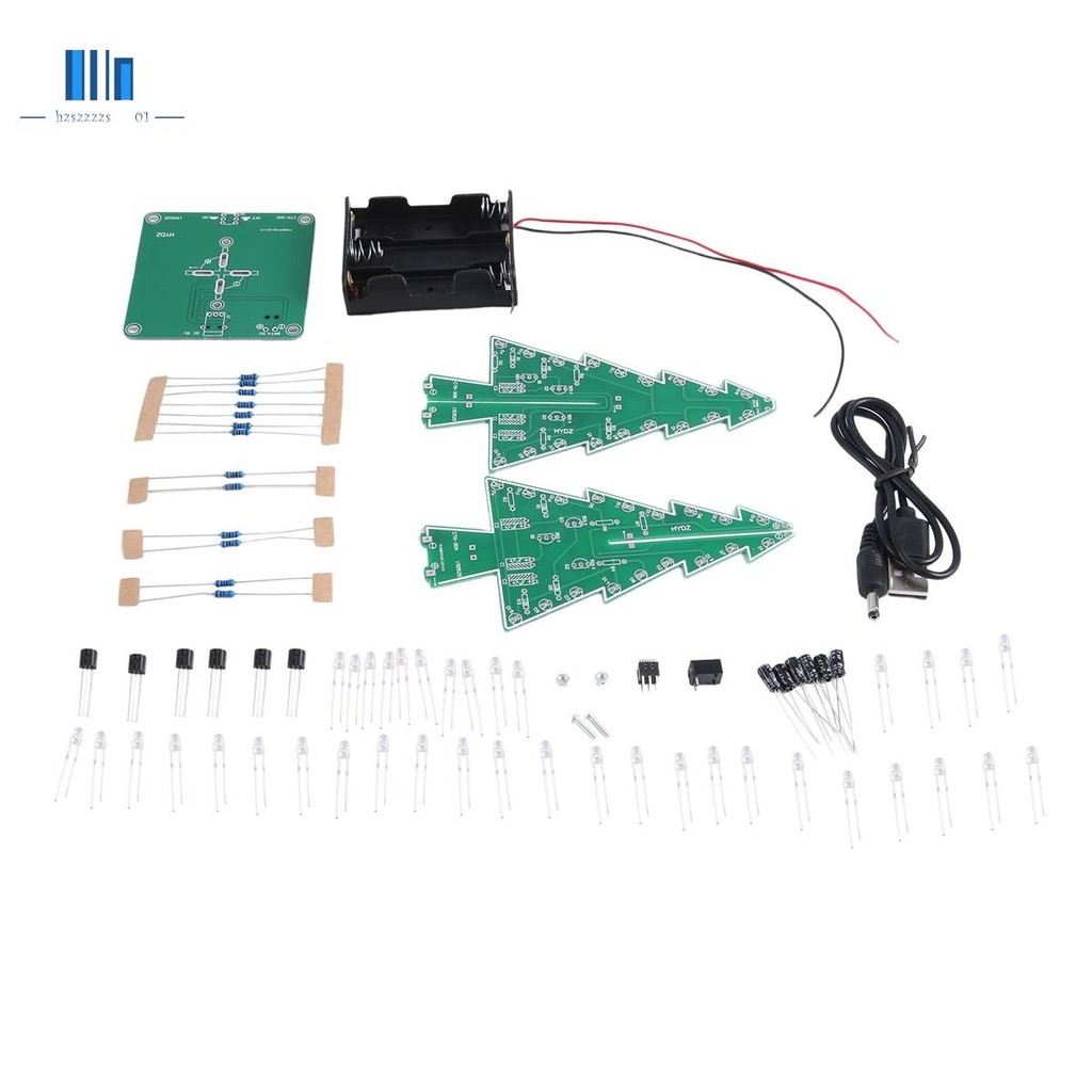 7色聖誕樹電子實習diy套件pcb+塑料彩色立體led散裝模塊 | 蝦皮購物