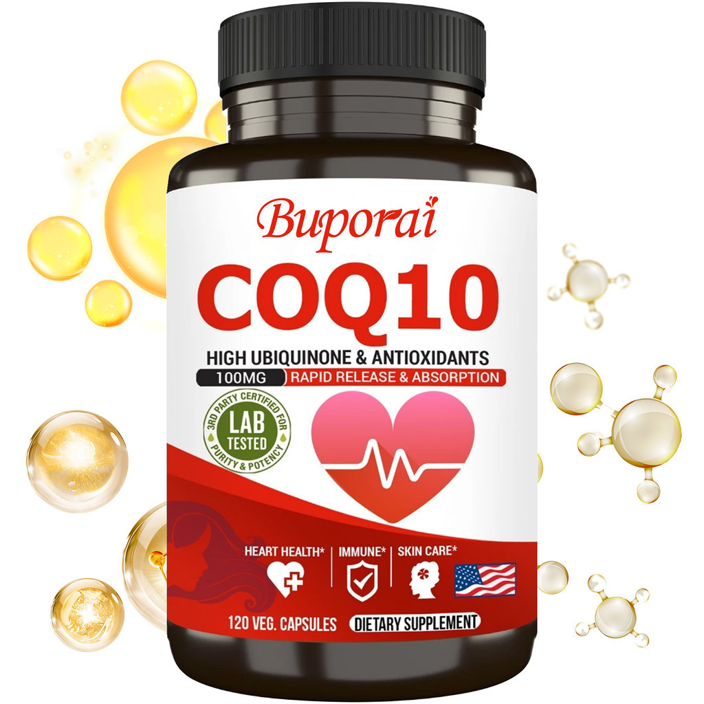 ⚡Buporai 輔酶Q10膠囊｜泛醌型+黑胡椒🌶️促進吸收｜ 無麩質｜非基因改造🌱 - 60/120粒 | 蝦皮購物