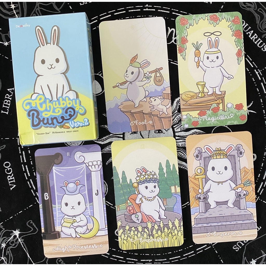臺灣現貨 泰國可愛兔子塔羅牌 Chubby Bun Rabbit Tarot 英文訂制卡牌 桌游 | 蝦皮購物