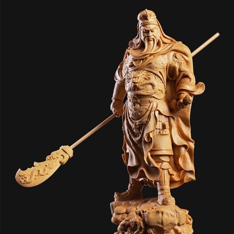 關公武財神像雕刻 黃楊木雕刻關二爺仿古手工藝品家居客廳裝飾人物擺件 | 蝦皮購物