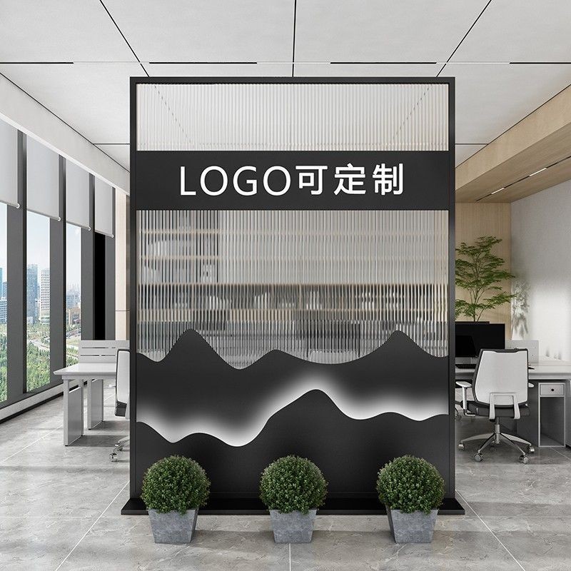 公司玄關 屏風 入戶玻璃門 隔斷墻 存儲櫃 辦公室玄關門 前台屏風 置物架 logo形象牆 | 蝦皮購物