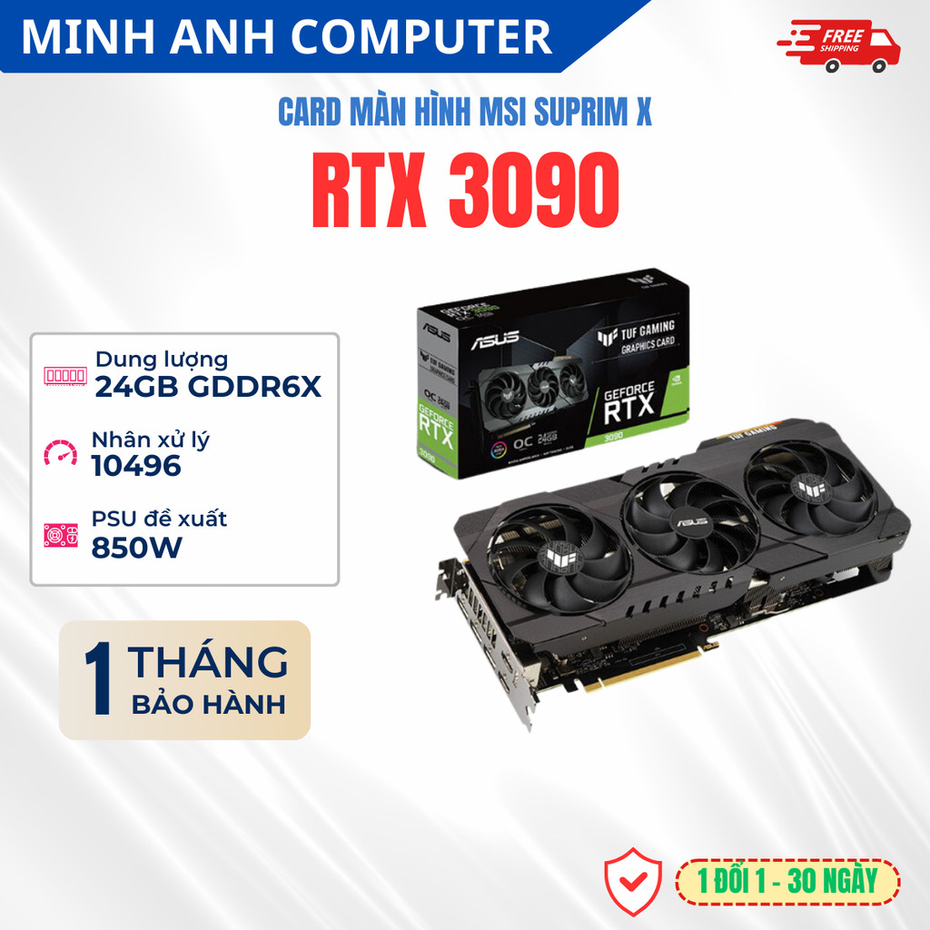 華碩 TUF RTX3090-24G-GAMING 顯卡(24GB GDD6X、384 位、HDMI +DP、3x8 針 | 蝦皮購物