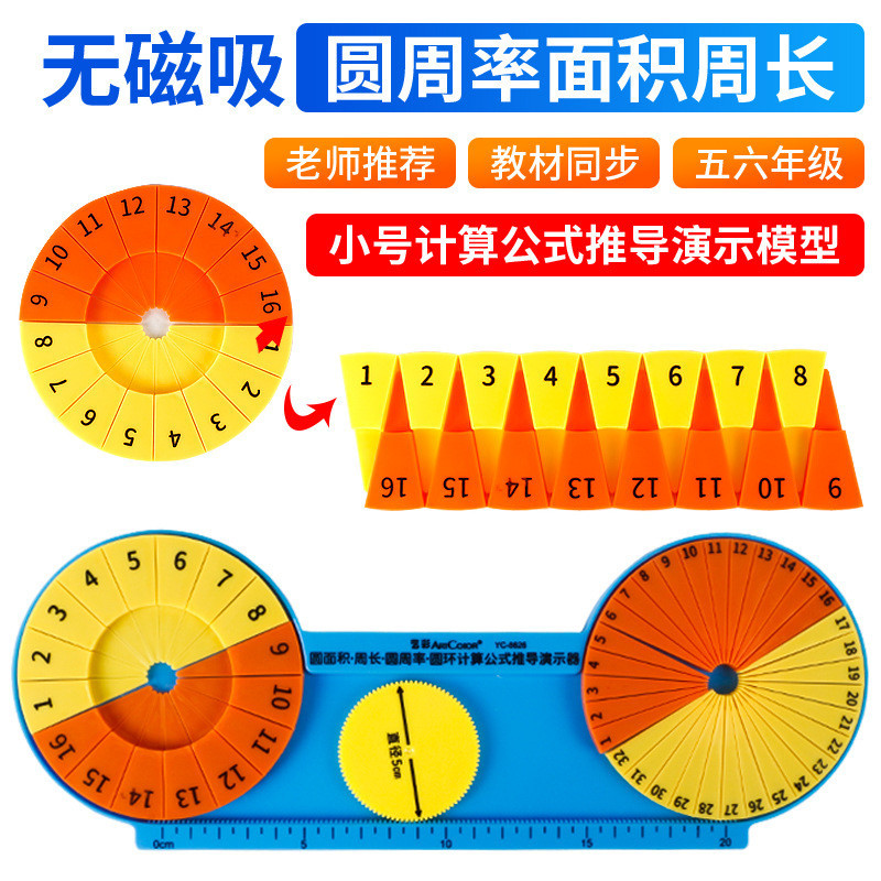 🌈「學校專用」科學教具 圓面積圓周率計算公式推導演示器圓面積圓周長圓形轉化為長方形 | 蝦皮購物