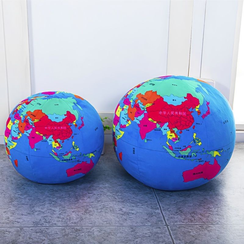 熱賣地球儀抱枕地球毛絨玩具圓形公仔中文版英文版世界地圖球星球模型 | 蝦皮購物