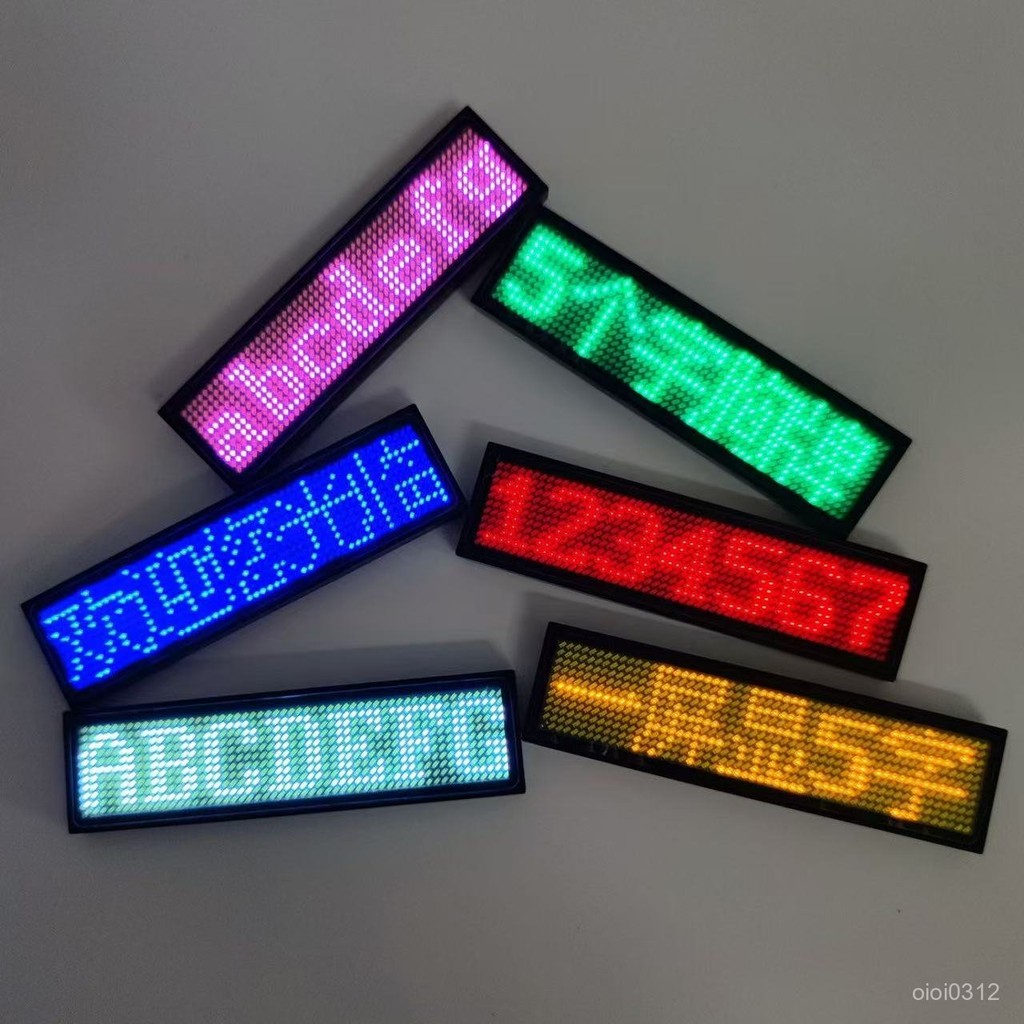 【台灣出貨】 5字版 LED胸牌 LED名牌 字幕機 跑馬燈 電子胸牌 夜店 派對 LED名片 | 蝦皮購物