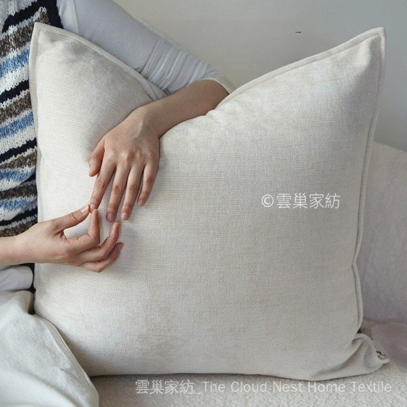 the Cloud Nest☁️中古風抱枕套 素色簡約大靠背墊客廳 絲絨純色沙髮靠枕 | 蝦皮購物