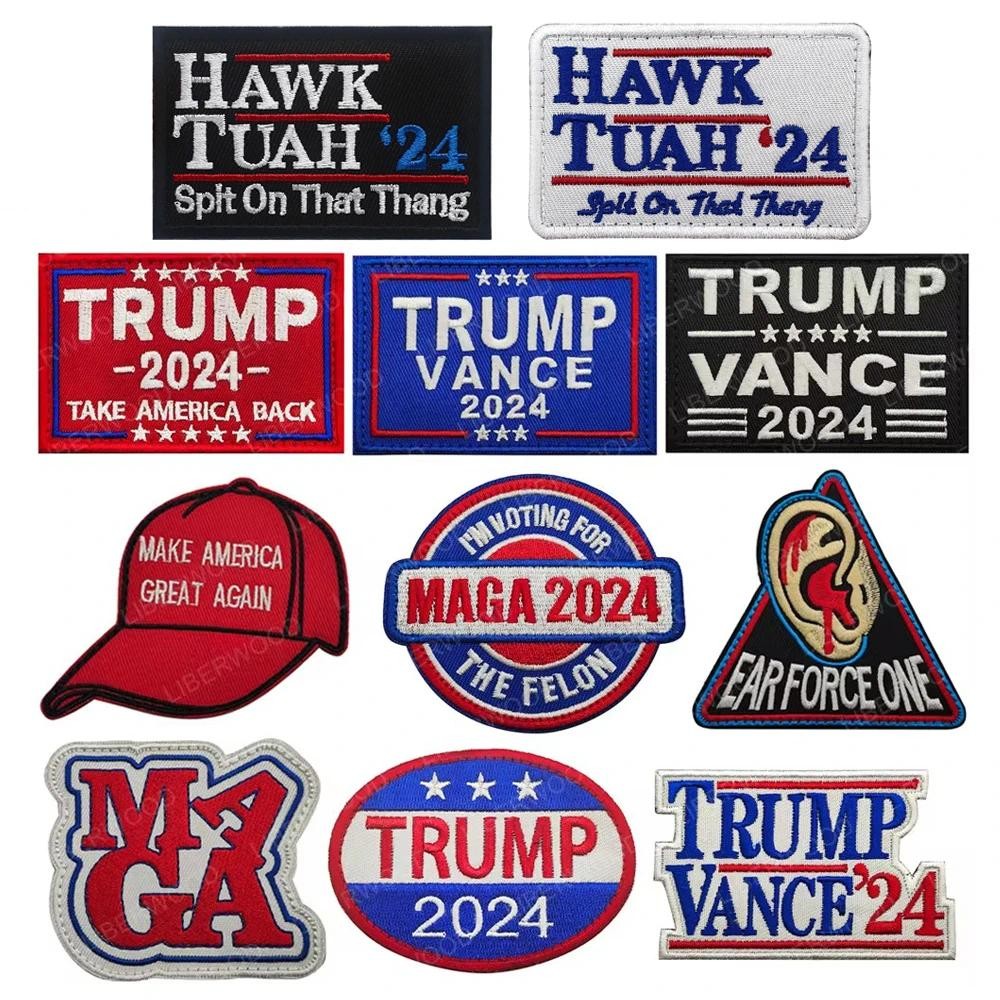 Trump MAGA VANCE 2024 補丁讓美國再次偉大紅帽徽章耳軍一號戰術補丁帶鉤環緊固件 | 蝦皮購物