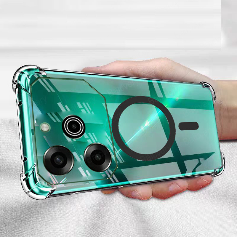 Tecno Pova 6 Li7 Pro Li9 Neo Clear 透明 TPU 保護套帶磁性貼紙外殼 | 蝦皮購物