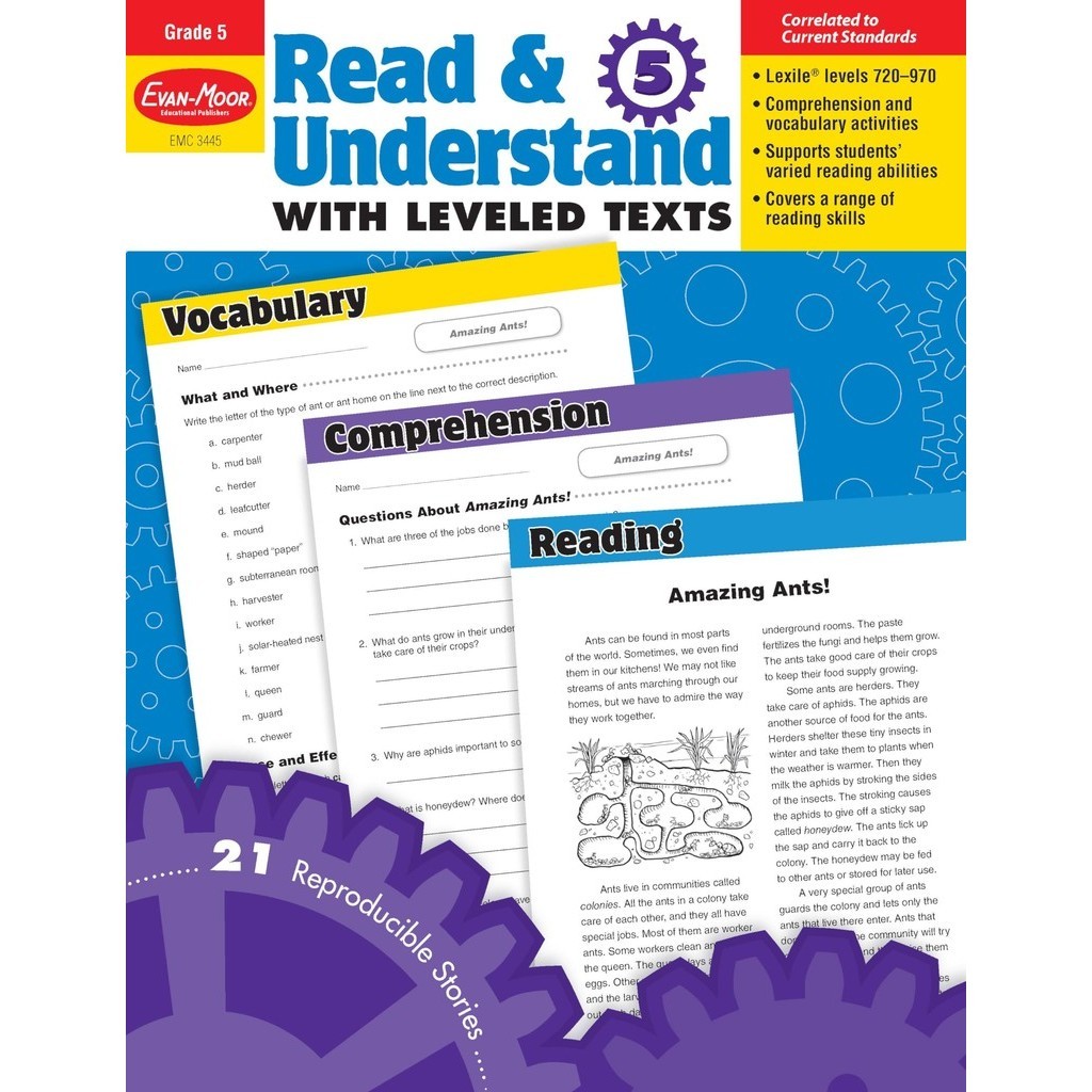 Read & Understand with Leveled Texts, Grade 5/Evan-Moor【禮筑外文書店】 | 蝦皮購物