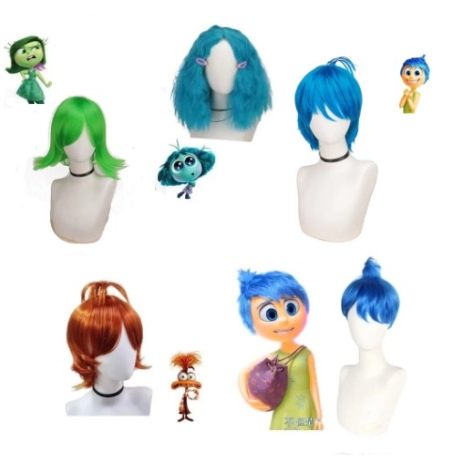 Inside Out 2 Cosplay頭腦特工隊怒怒慕慕憂憂喪喪厭厭樂樂焦焦cos假髮反翹綠色短髮 | 蝦皮購物