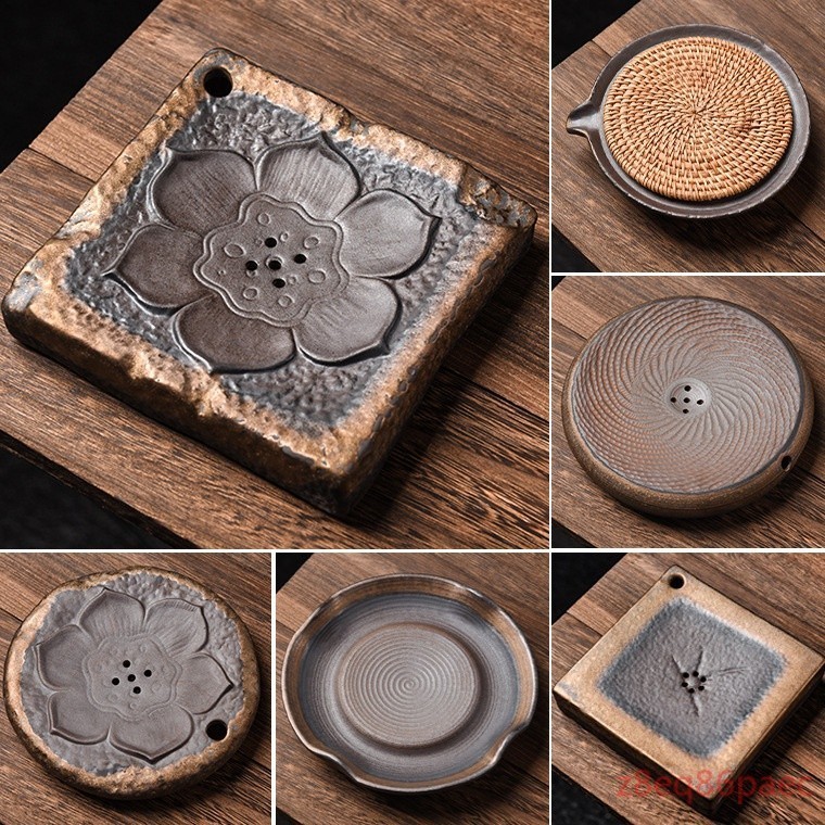 免運【茶具】複古鎏金家用壺承柴燒粗陶茶承茶托盤底座功夫茶具配件日式幹泡臺 | 蝦皮購物