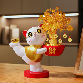 [隔日達 免運]招財貓 入厝禮物 招財擺飾 發財樹 店面裝飾 開幕送禮 家裡擺飾 裝飾品擺件 開業送禮 喬遷禮品 開幕禮