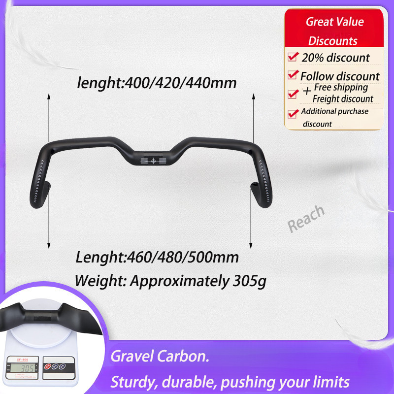 No Logo New Carbon Gravel hmanubrio Big Flare Bar Cycle Cross Road Bike manubrio 400/420mm bicicletta in fibra di carbonio  18