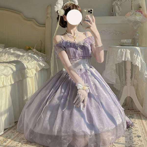 原創八月望lolita花嫁系列Lolita月光白茶蘿莉塔甜美仙女裙正品 | 蝦皮購物