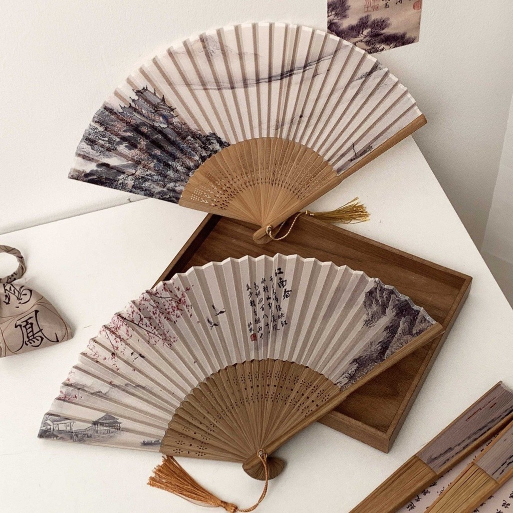 【好物優選】折疊小扇子 漢服舞蹈水墨古風折扇 夏天隨身攜帶新中式竹扇 拍照神器 | 蝦皮購物