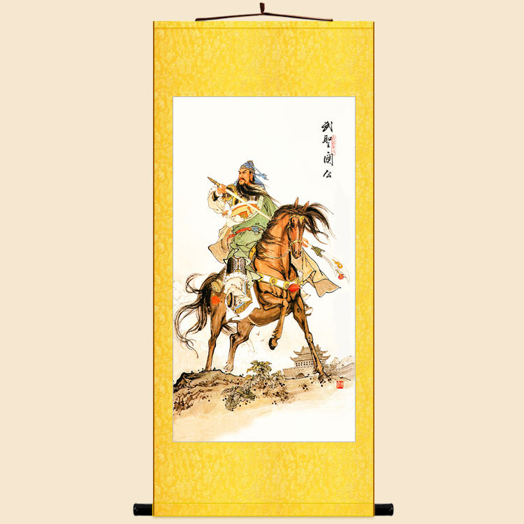 關公關羽武聖畫像 關聖帝君圖 三國人物卷軸掛畫絲綢畫裝飾畫訂製 | 蝦皮購物