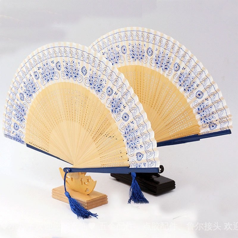 噹天出貨 現貨 小扇子折扇批髮 中國風青花瓷工藝女扇 日式和風扇子 禮品扇批髮 I4HZ | 蝦皮購物