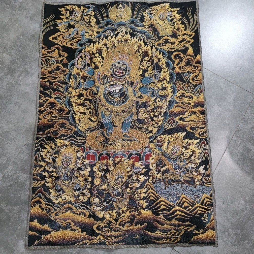 藏傳佛像 尼泊爾唐卡刺繡 六臂黑瑪哈嘎拉 藏式唐卡 | 蝦皮購物
