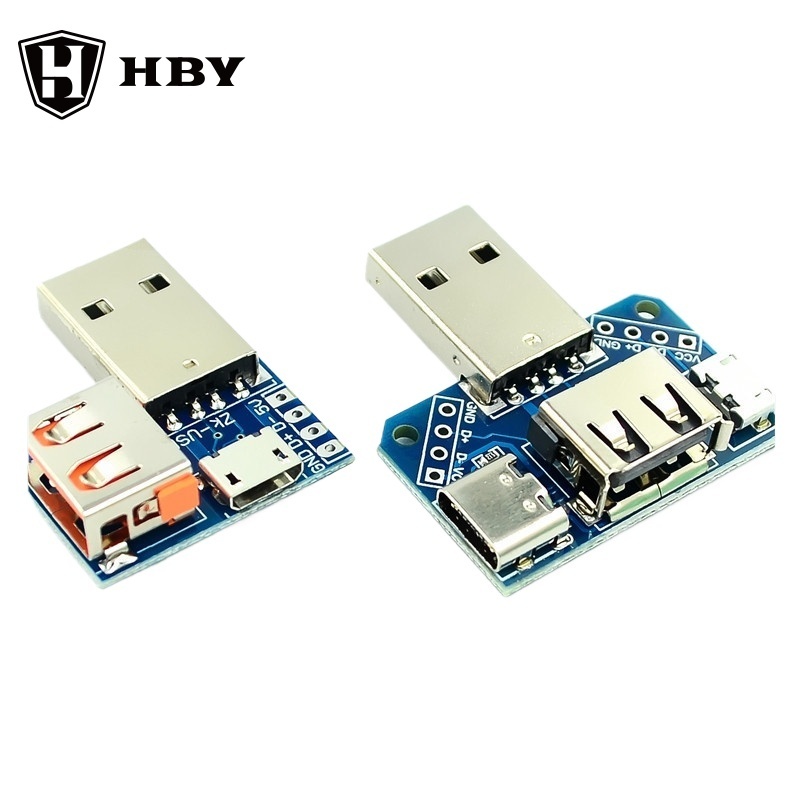USB 頭部切換板公頭 USB 連接器到接頭 / Type-c Micro 母頭 USB 2.54-4P 傳輸測試板 U | 蝦皮購物