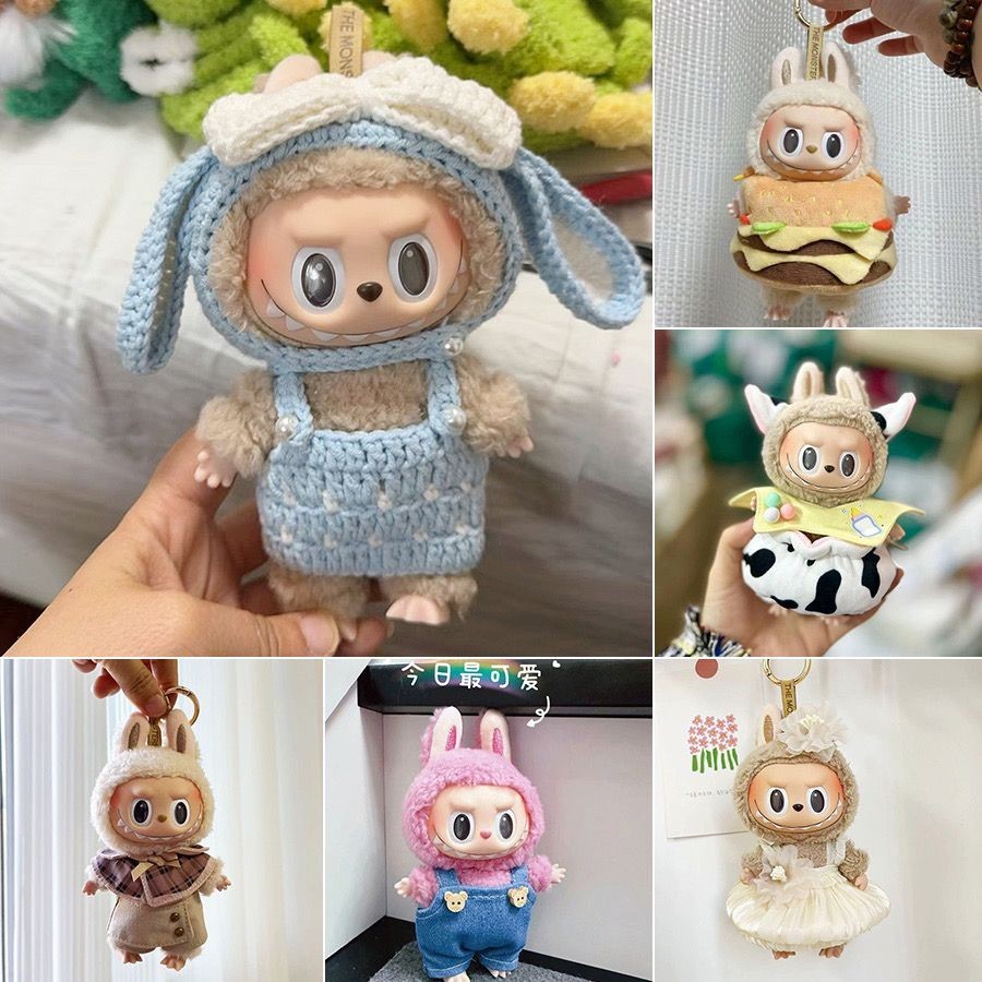 2024 labubu handmade clothes 17cm吊飾心動馬卡龍拉布布衣服Labubu Time To | 蝦皮購物