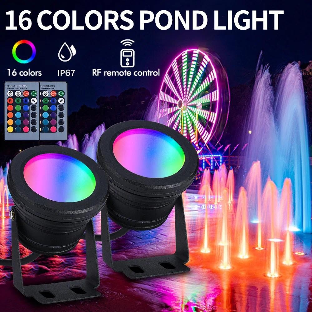 10w DC12V 暖白冷白 LED 水下燈池塘泳池噴泉燈射燈 1000lm IP67 防水 + 3 年保修 | 蝦皮購物