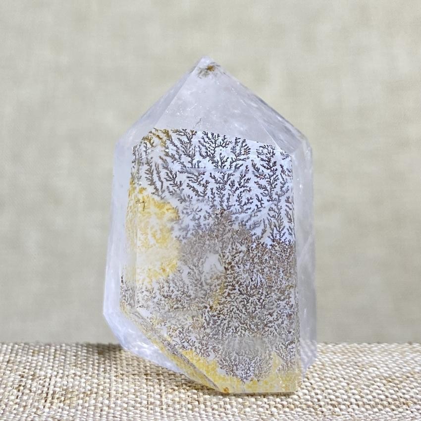 純天然異象水晶小樹軟錳礦黃膠花單尖小柱子生命樹發財樹 | 蝦皮購物