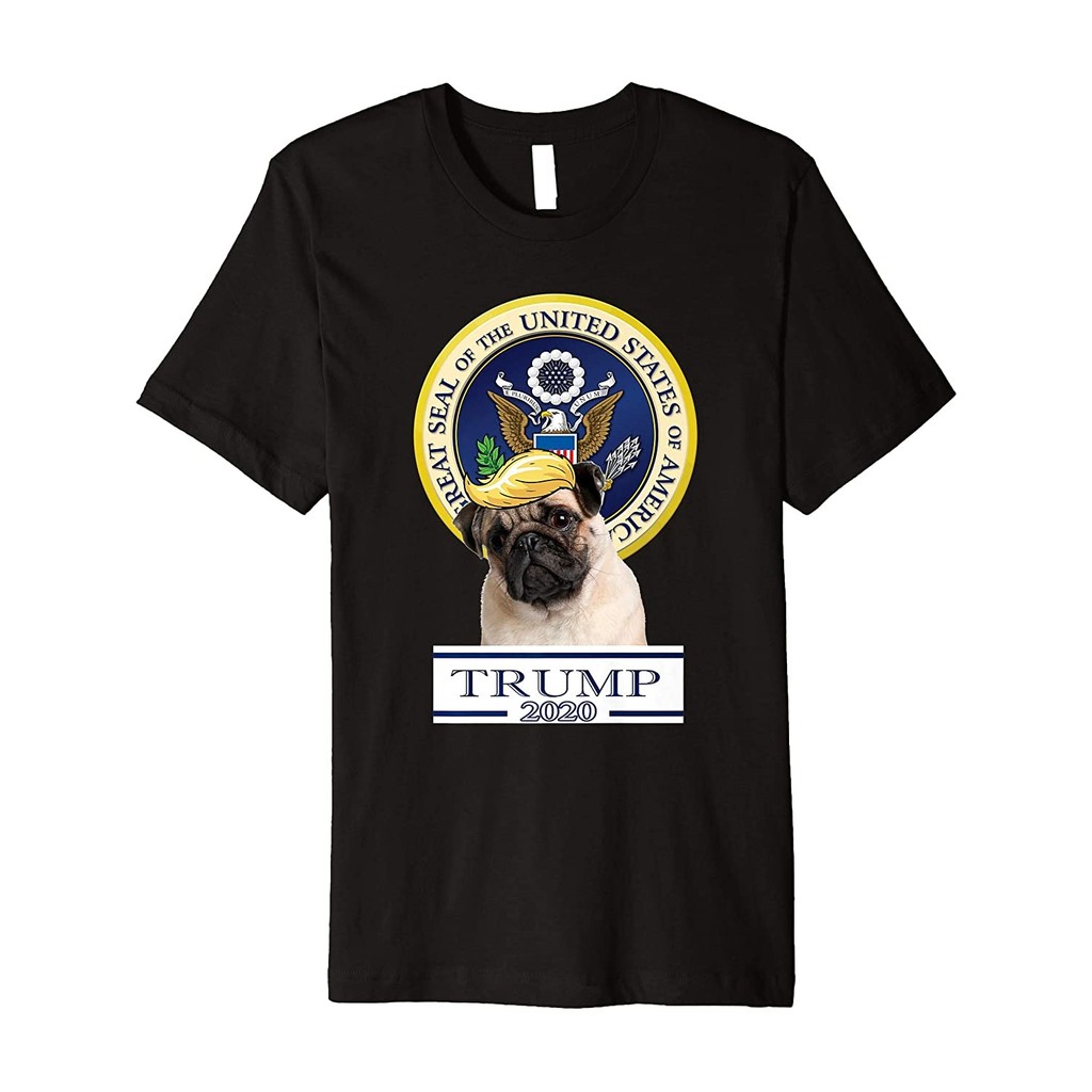 我的 Pug w 眼鏡 Trump 高級 T 恤 | 蝦皮購物