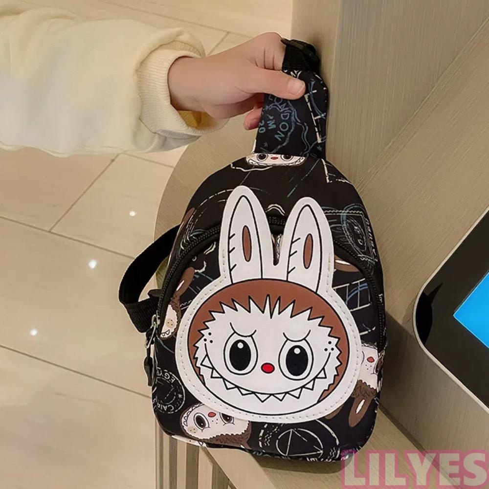 LILYESLabubu腕錶,大容量已打印Labubu胸包,糖果色輕量級尼龍動漫斜挎錢包運動 | 蝦皮購物