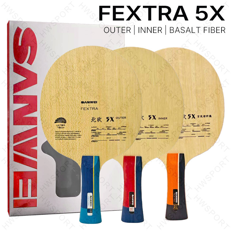 原裝 SANWEI FEXTRA 5X 乒乓球刀片內外基礎纖維乒乓球刀片碳 5W2C 用於中級和高級球員 | 蝦皮購物