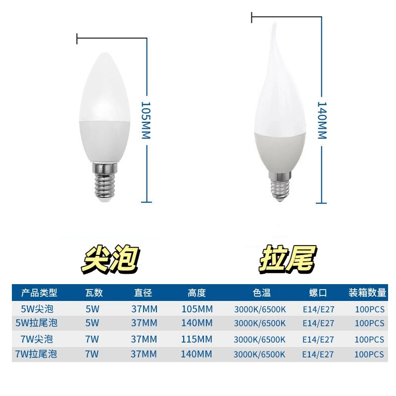 LED柱形燈泡 110-265V E27 E14螺口節能燈 led蠟燭燈泡 節能燈泡 U形燈管 小柱燈 棒棒燈 | 蝦皮購物