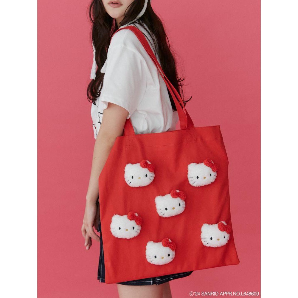 日本Hello Kitty立體無嘴貓可愛帆布包大容量手提托特包 | 蝦皮購物