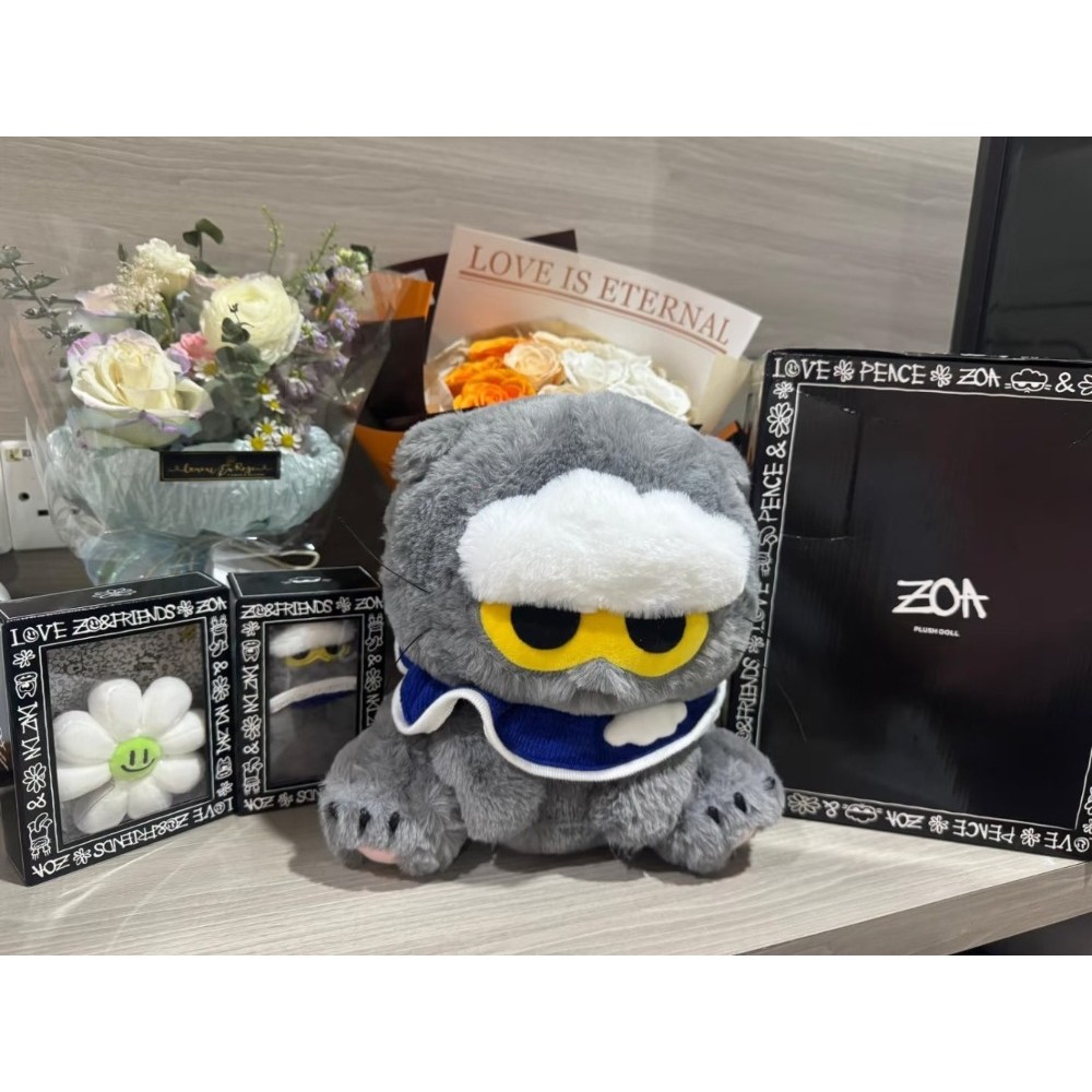 韓國流行音樂偶像 G-DRAGON ZO&FRIENDS 毛絨 ZOA 灰貓玩偶 GD | 蝦皮購物