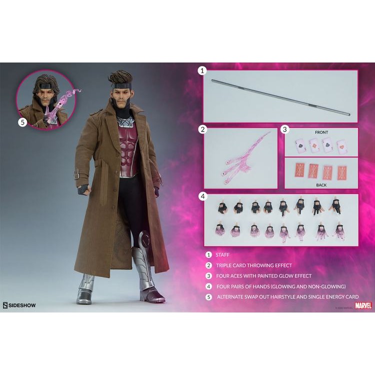 【收藏精品】現貨 Sideshow 100439 1/6 漫威《X戰警》牌皇 牌王 Gambit 可動 | 蝦皮購物
