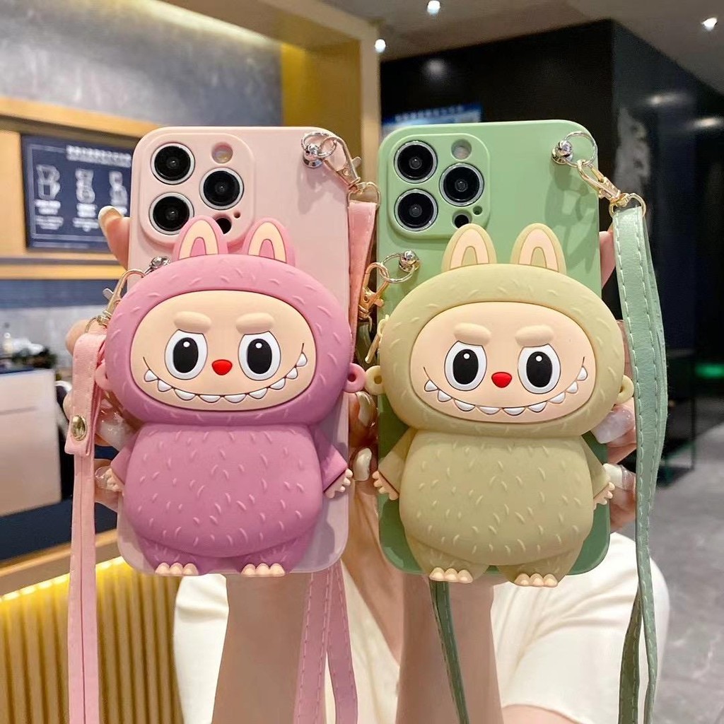 可愛的 Labubu 拉鍊錢包軟手機殼適用於 OPPO A71 A39 F3 PLUS F5 F7 F9 F11 PRO | 蝦皮購物