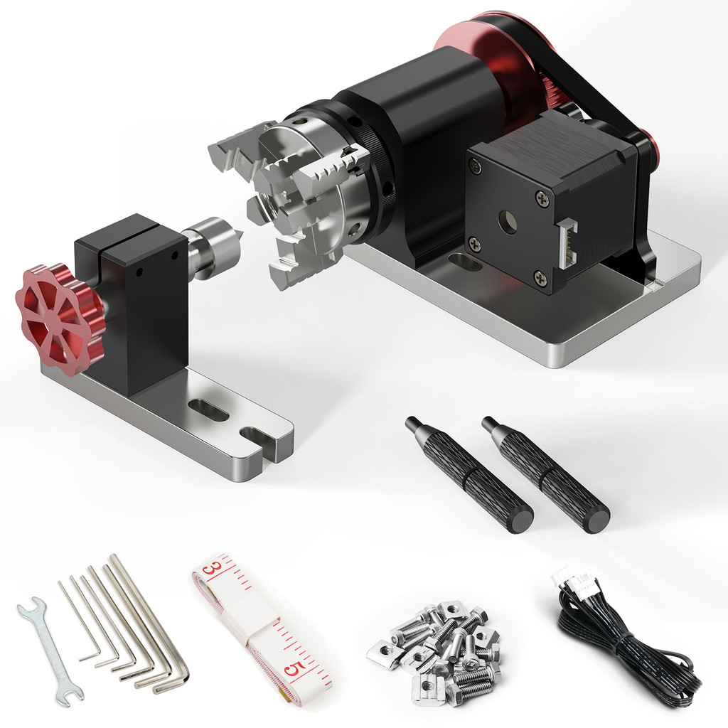 Twotrees 旋轉模塊套件4th Axis CNC 用於TTC450 雕刻機旋轉軸支撐4mm