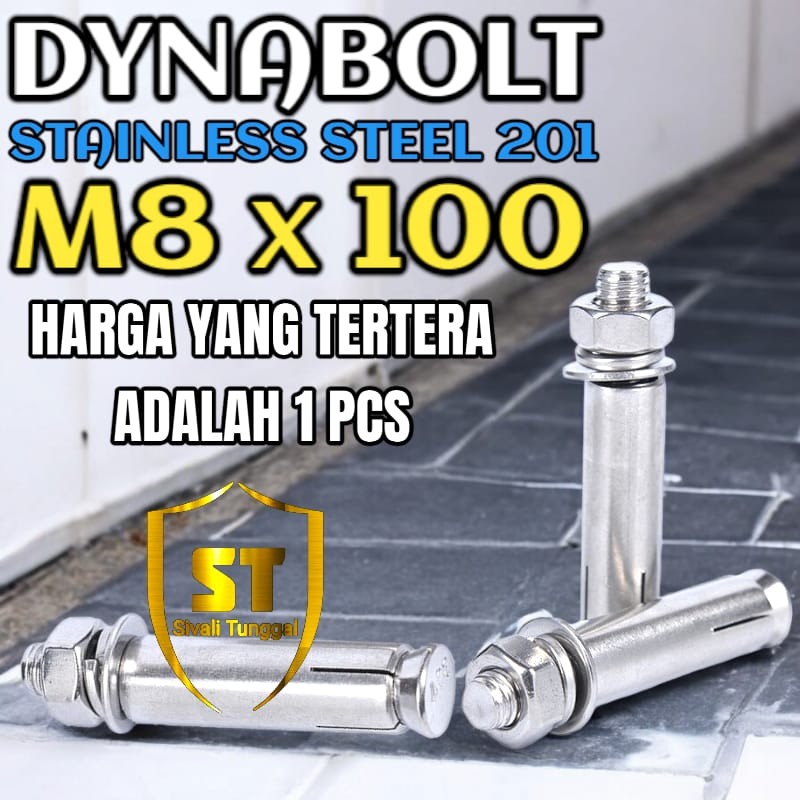 Dynabolt SS 201 M8x100 DINABOLT 錨螺栓不銹鋼 | 蝦皮購物