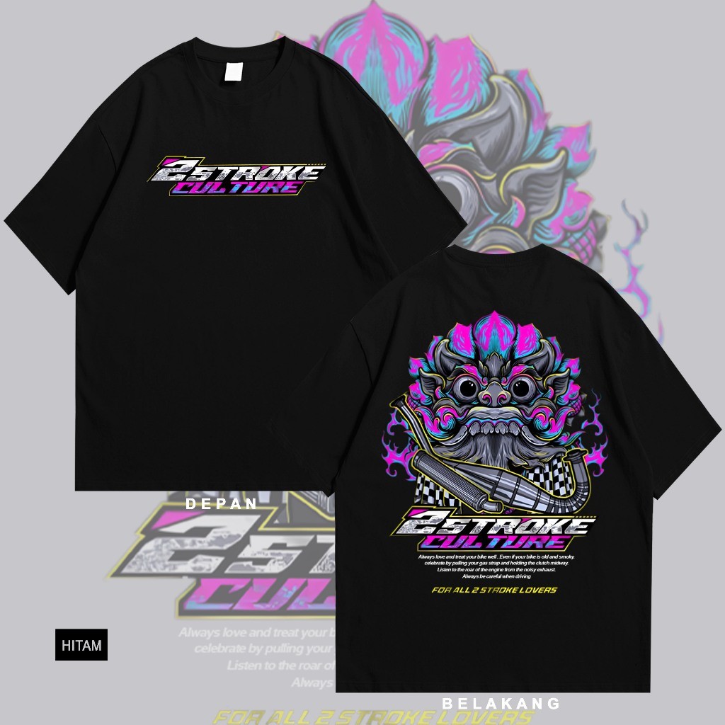 Kaos Racing 2 Stroke Lover x Barong Culture 系列 Baju Distro 短 | 蝦皮購物