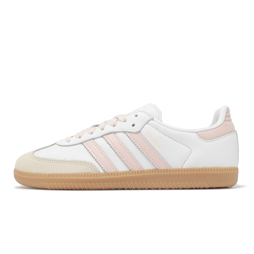 adidas 休閒鞋 Samba OG W 女鞋 白 粉紅 膠底 復古 德訓鞋 愛迪達 [ACS] JS1351 | 蝦皮購物