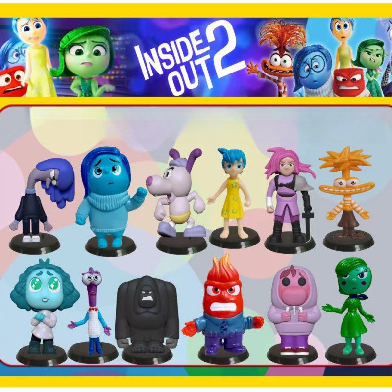 🔥現貨 12件新款禮盒裝腦筋急轉彎 inside out 2 公仔 樂樂 憂憂 怒怒 阿焦 阿羞 | 蝦皮購物